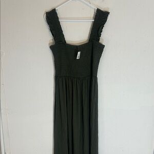 Social lite mock front army green ankle dress NEW  M